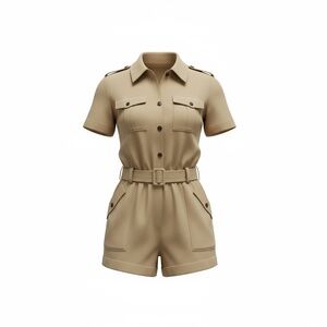 Converse Khaki Belted Denim Women's Romper, Size Small NWT‎